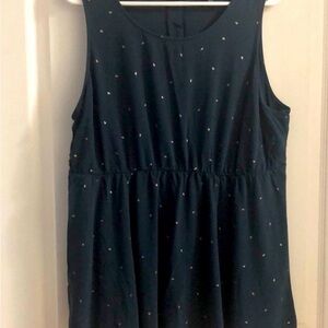 torrid Navy and metallic Sleeveless Empire Blouse